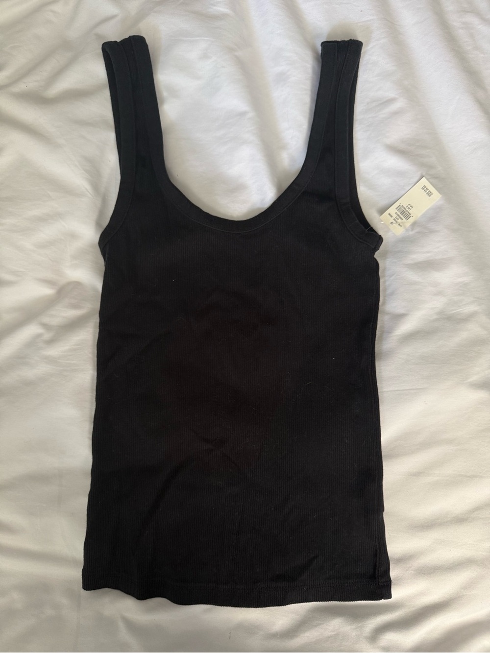 NWT aerie Black Ribbed Scoop Neck Tank